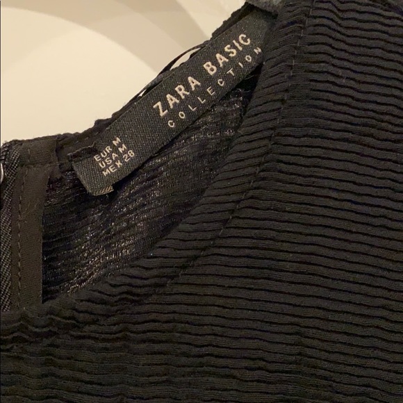 Zara Basics Black Dress with Ruffle Women’s Size M - Picture 6 of 6